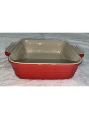 LE CREUSET Stoneware Square Baking Dish Red Small 5.5in 20oz 600ml